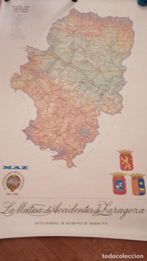Paper Collecting Others: MAPA DE ARAGON 75 ANIVERSARIO LA MUTUA DE ACCIDENTES DE ZARAGOZA MAZ A&Ntilde;O 1980