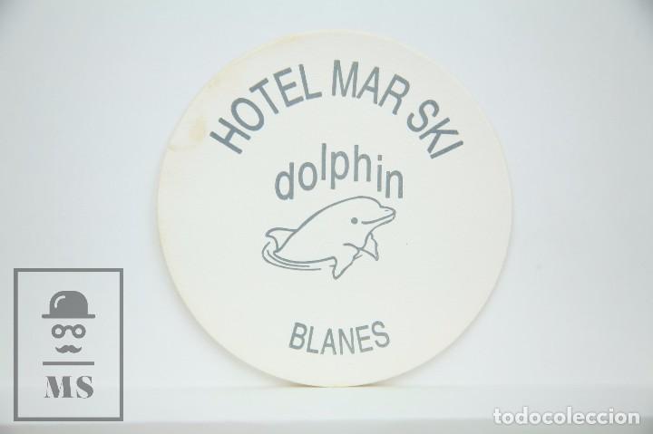 Otros Art&iacute;culos de Coleccionismo en Papel: Posavasos Publicitario - Hotel Mar Ski / Dolphin, Blanes - Girona, Catalu&ntilde;a - Di&aacute;metro 9 cm