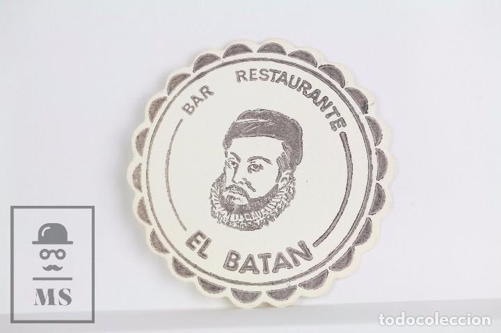 Otros Art&iacute;culos de Coleccionismo en Papel: Posavasos Publicitario - Bar-Restaurante El Bat&aacute;n. San Lorenzo de El Escorial / Felipe II - Blanco