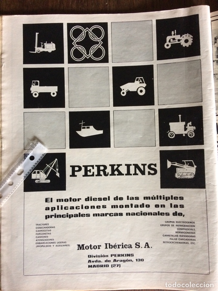 Paper Collecting Others: Publicidad autom&oacute;vil motores Perkins de motor ib&eacute;rica de 1972