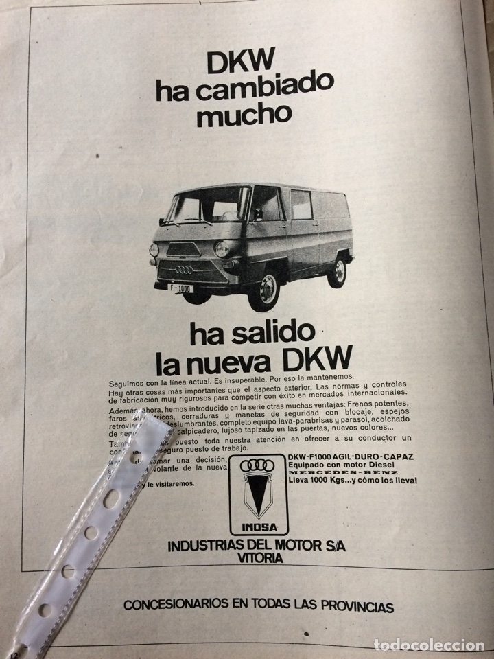 Paper Collecting Others: Publicidad Furgoneta dkw imosa de 1969