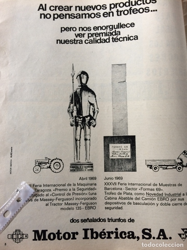 Paper Collecting Others: Publicidad cami&oacute;n tractores Ebro de motor ib&eacute;rica de 1969