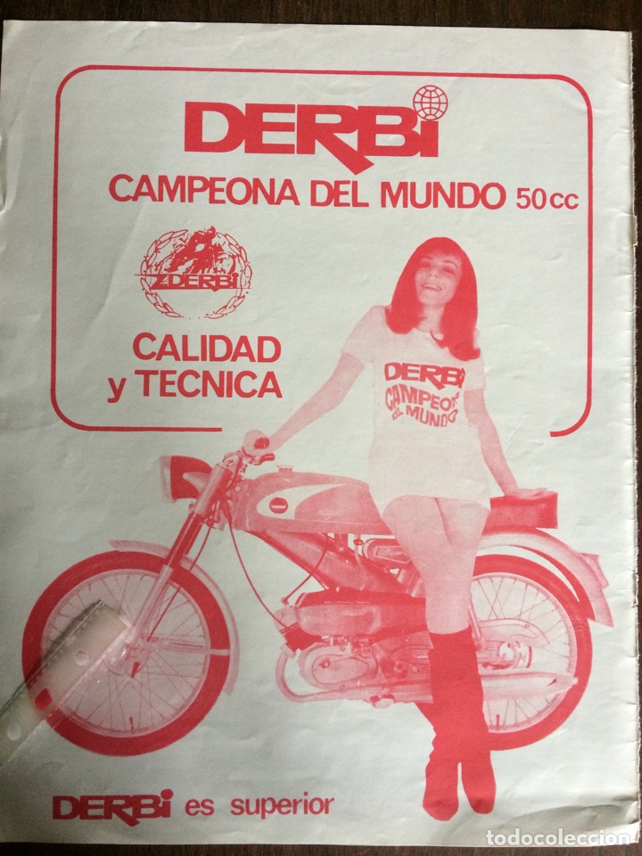 Otros Art&iacute;culos de Coleccionismo en Papel: Publicidad moto motocicleta derbi de 1969