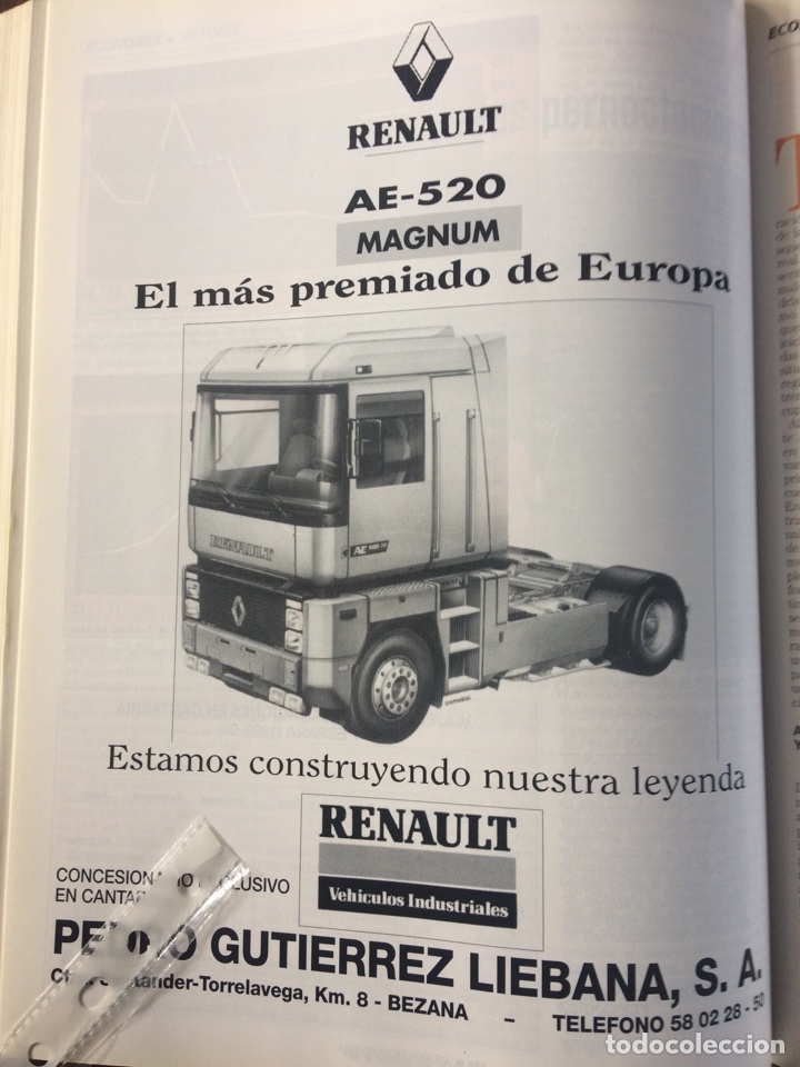 Collectionnisme Papier divers: Publicidad cami&oacute;n Renault ae 520 magnum de 1994 Cantabria