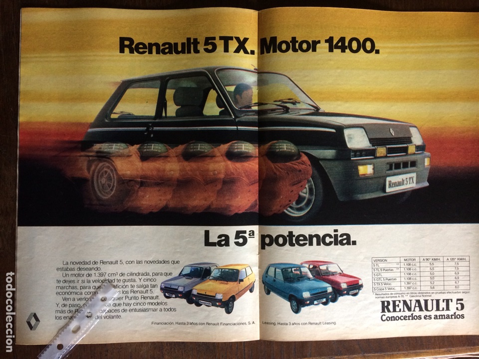 Outros artigos de papel: Publicidad autom&oacute;vil Renault 5 TX