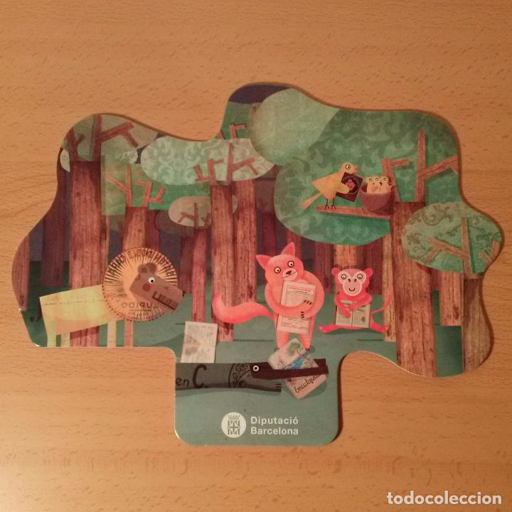 Otros Art&iacute;culos de Coleccionismo en Papel: Abanico publicitario de cart&oacute;n Diputaci&oacute; de Catalunya. Animales leyendo. 27 x 20 cm