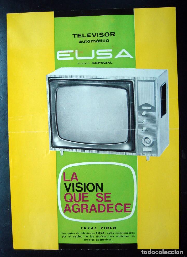 Otros Art&iacute;culos de Coleccionismo en Papel: Hoja folleto, propaganda television TV, televisor eusa - 26,5 x 19 cm.