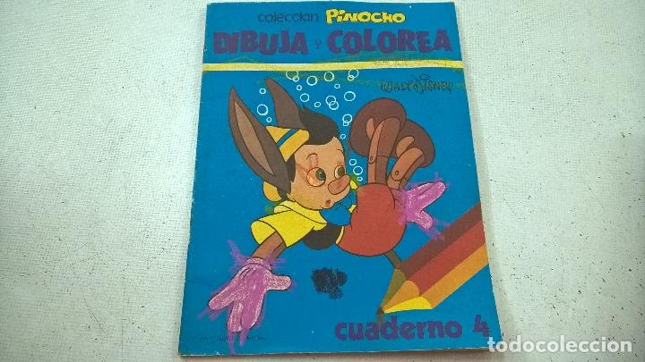 Otros Art&iacute;culos de Coleccionismo en Papel: COLECCION PINOCHO-DIBUJA Y COLOREA-CUADERNO 4 -WALT DISNEY-EDICIONES SUSAETA-A&Ntilde;O 1977-N