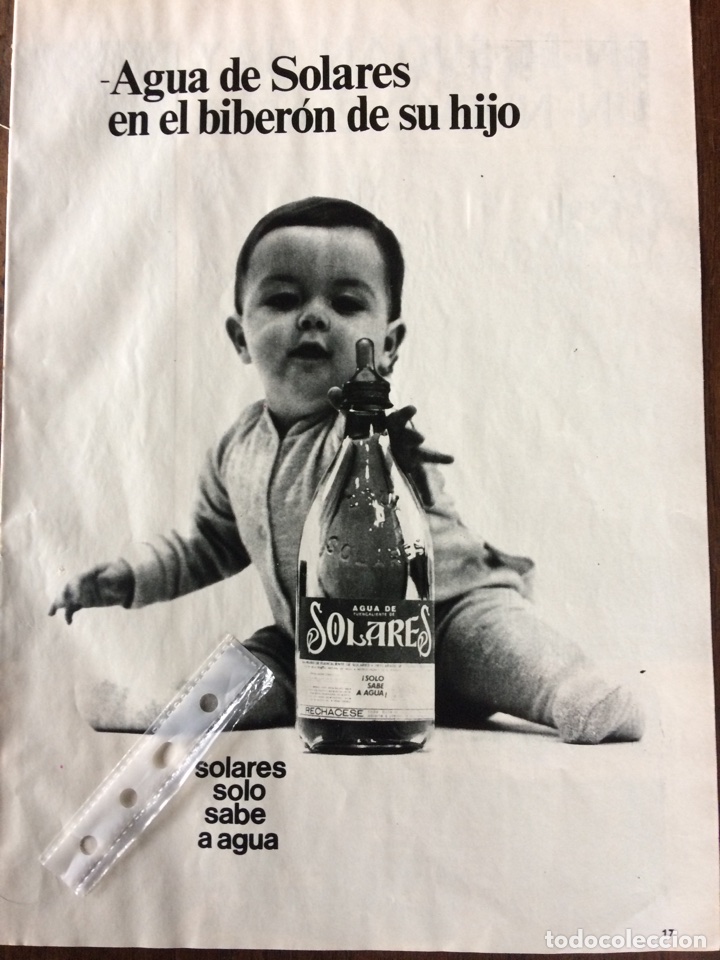 Outros artigos de papel: Publicidad bebida agua de solares a&ntilde;os 60