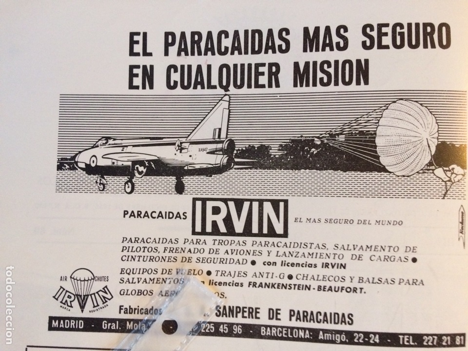 Outros artigos de papel: Publicidad paraca&iacute;das irvin de 1966