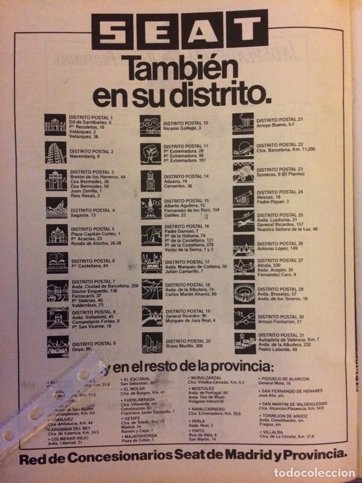 Outros artigos de papel: Publicidad autom&oacute;vil Seat de 1980