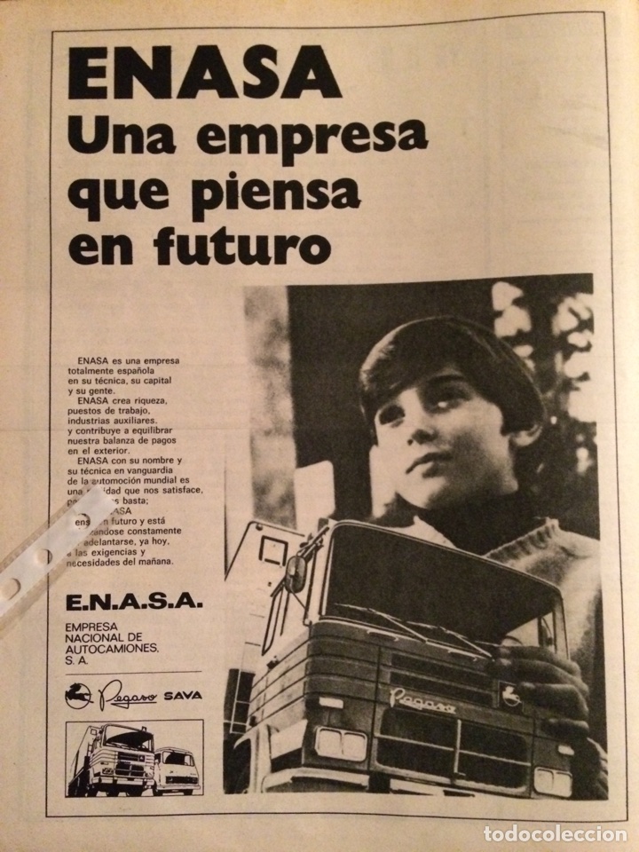 Otros art&iacute;culos de coleccionismo en papel: Publicidad cami&oacute;n pegaso 2080 de 1974