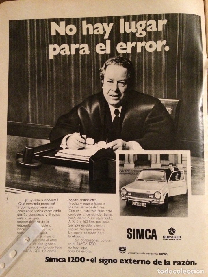 Outros artigos de papel: Publicidad autom&oacute;vil simca 1200 de 1974