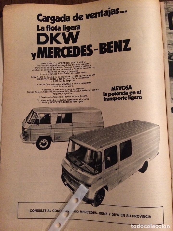 Outros artigos de papel: Publicidad Furgoneta mercedes benz de 1974