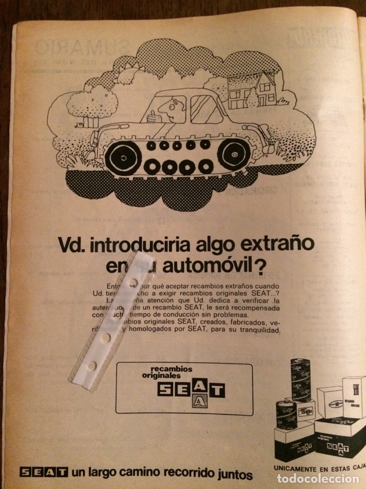 Outros artigos de papel: Publicidad autom&oacute;vil Seat recambios de 1973