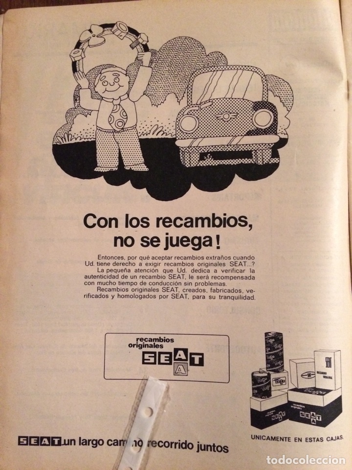 Outros artigos de papel: Publicidad autom&oacute;vil Seat recambios de 1973