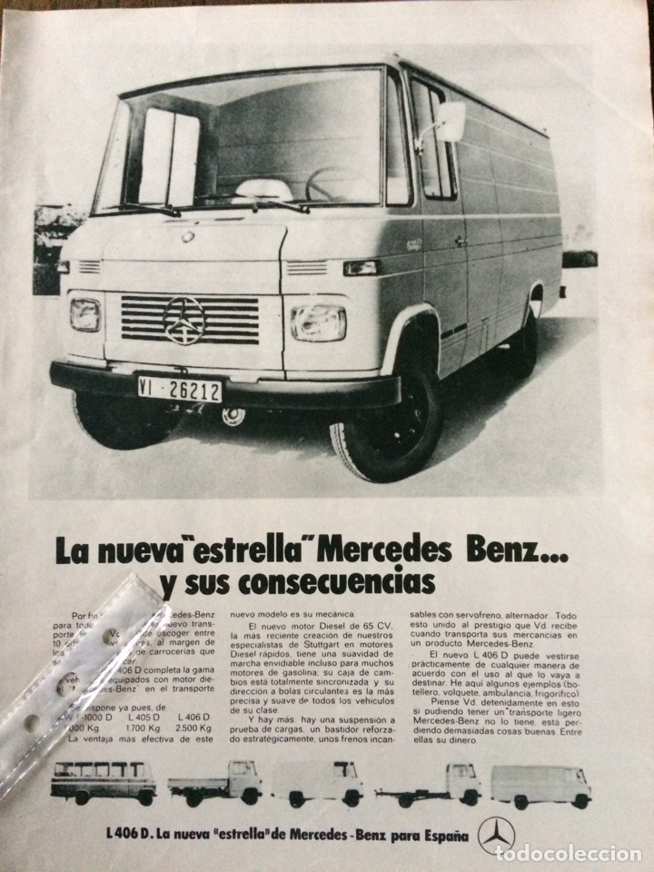 Outros artigos de papel: Publicidad Furgoneta mercedes benz de 1971