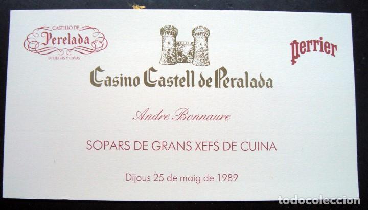 Otros art&iacute;culos de coleccionismo en papel: folleto casino peralada - sopars de grans xefs de cuina 1989 - andre bonnaure - cena grandes chefs