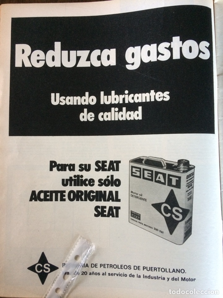 Outros artigos de papel: Publicidad aceite CS y autom&oacute;vil Seat de 1977