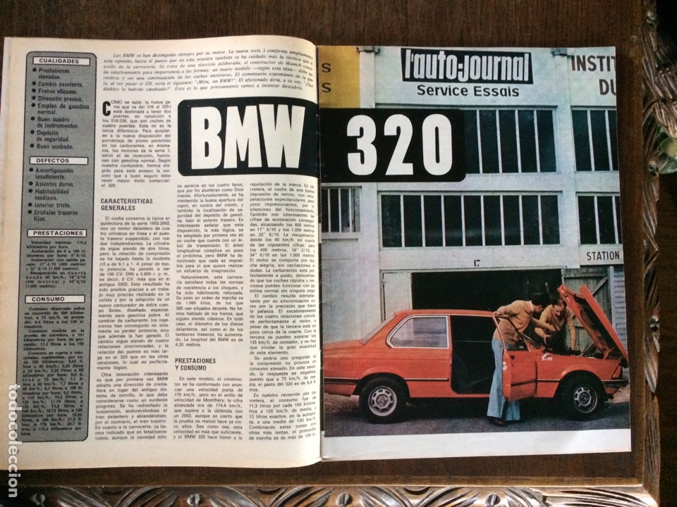 Outros artigos de papel: Reportaje autom&oacute;vil BMW 320 de 1975
