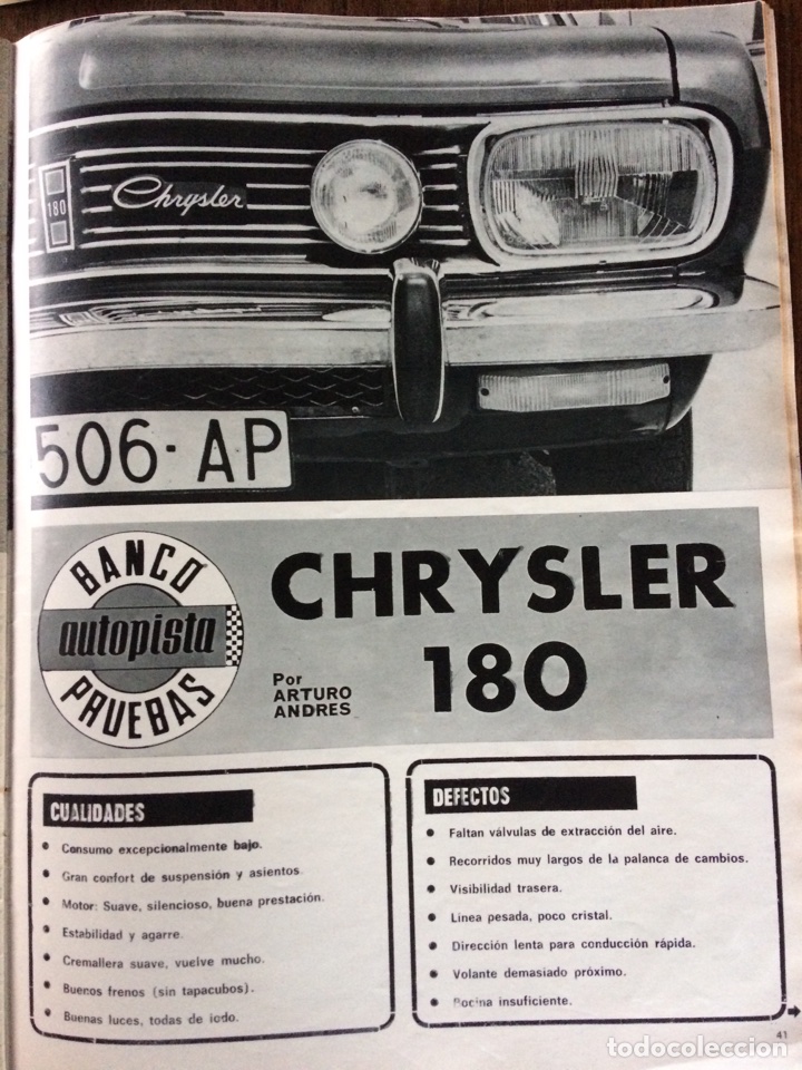 Otros Art&iacute;culos de Coleccionismo en Papel: Reportaje autom&oacute;vil Chrysler 180 de 1975
