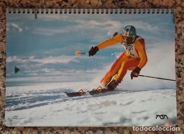 Otros art&iacute;culos de coleccionismo en papel: Antiguo cuaderno escolar PACSA espiral tama&ntilde;o folio, decorado foto de esqui en nieve, a&ntilde;os 80