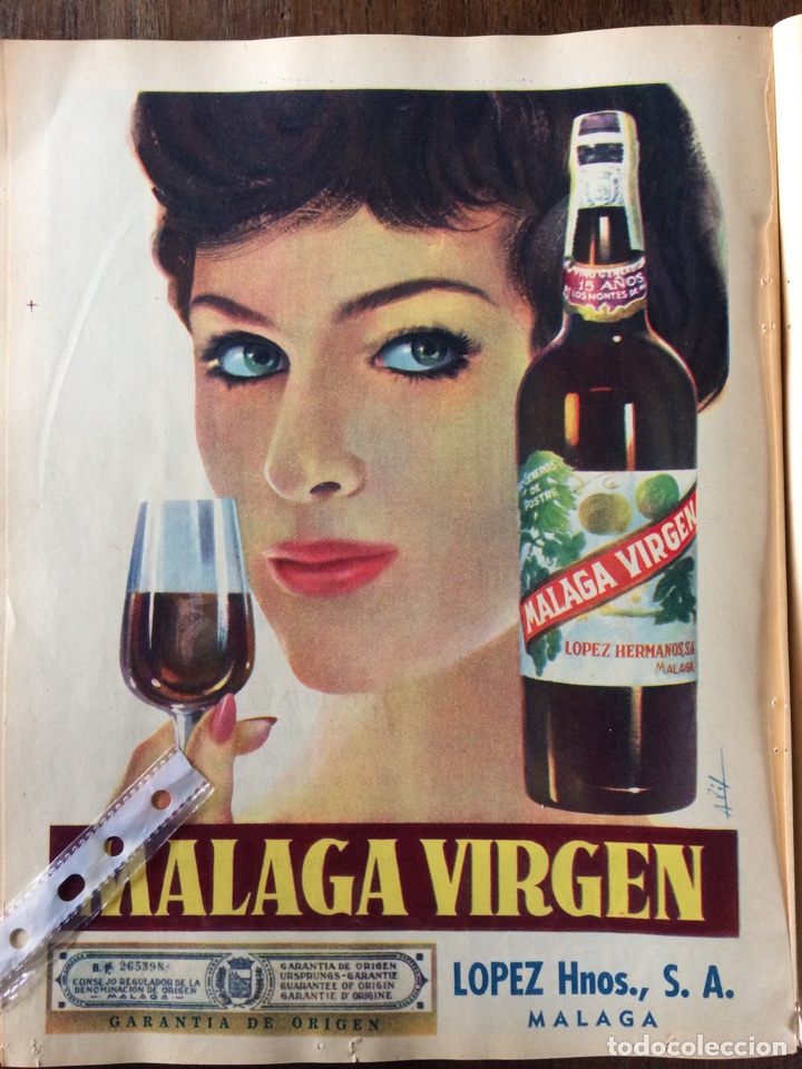 Collectionnisme Papier divers: Publicidad bebida malaga virgen de 1957
