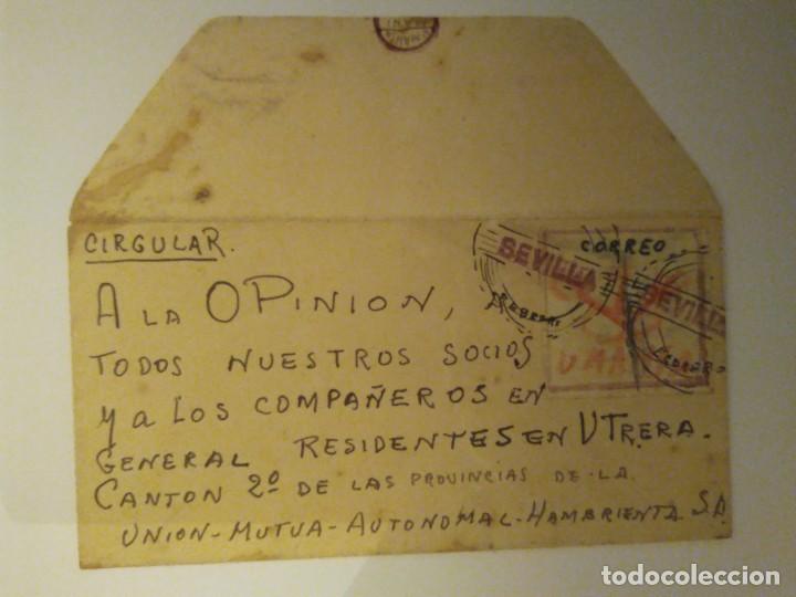 Otros Art&iacute;culos de Coleccionismo en Papel: PEQUE&Ntilde;O SOBRE CIRCULADO EN SEVILLA ( UTRERA).