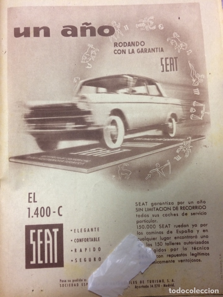 Collectionnisme Papier divers: Publicidad autom&oacute;vil Seat 1400 c de 1961