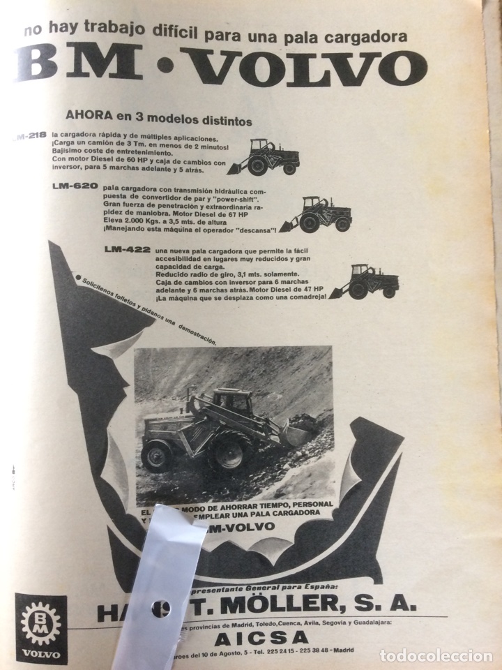Collectionnisme Papier divers: Publicidad pala cargadora bm Volvo de 1967