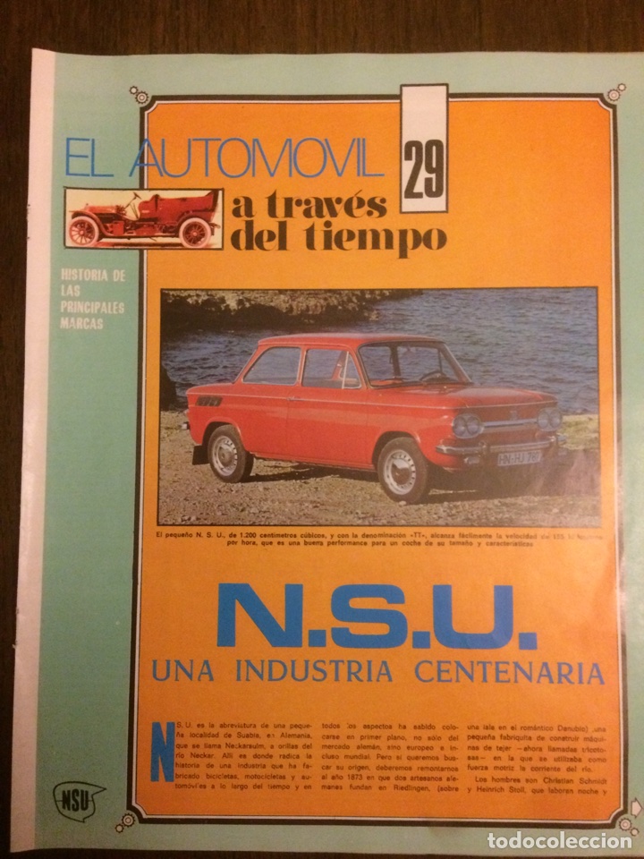 Collectionnisme Papier divers: Coleccionable autom&oacute;vil nsu a&ntilde;os 70