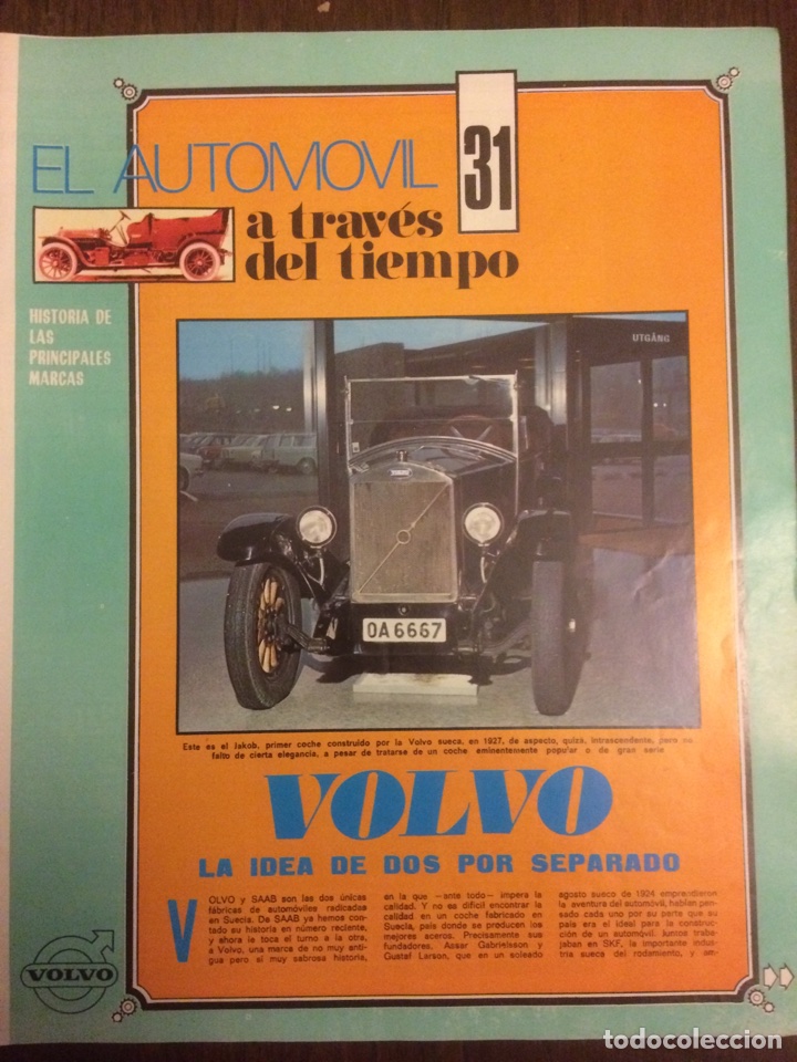Collectionnisme Papier divers: Coleccionable autom&oacute;vil Volvo a&ntilde;os 70