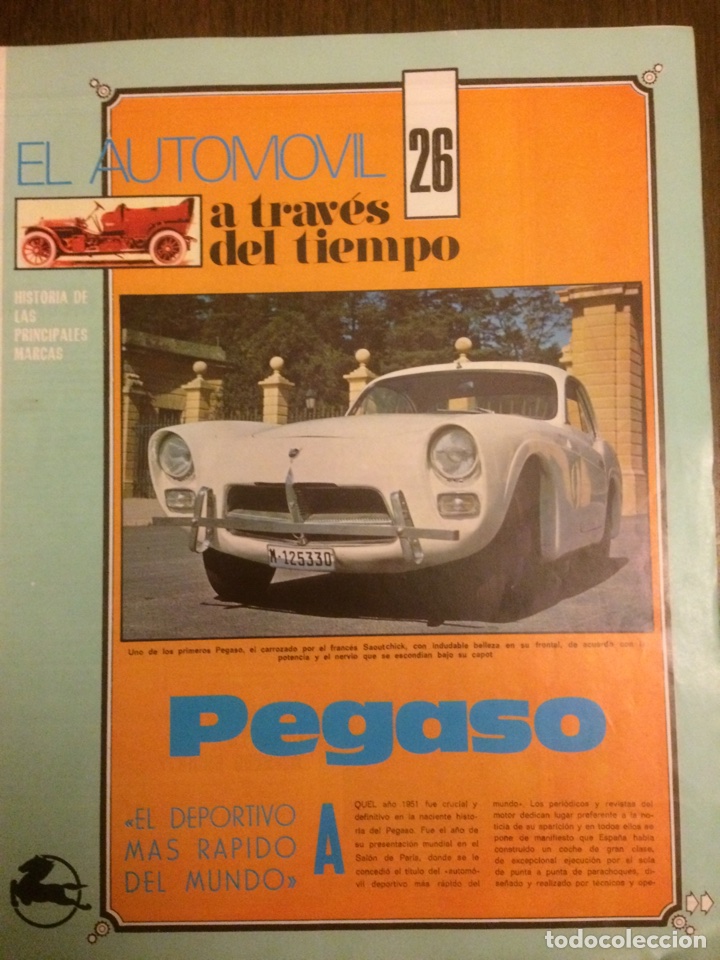 Collectionnisme Papier divers: Coleccionable autom&oacute;vil pegaso a&ntilde;os 70