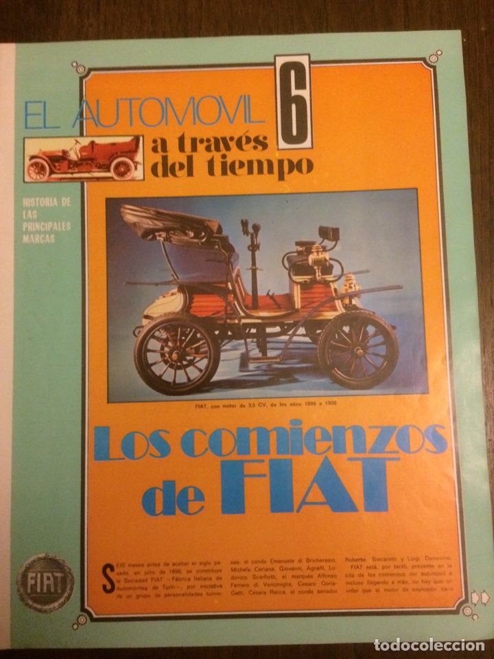 Collectionnisme Papier divers: Coleccionable autom&oacute;vil Fiat a&ntilde;os 70