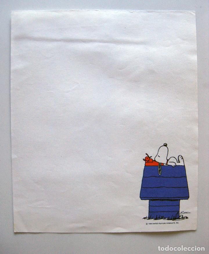 Otros Art&iacute;culos de Coleccionismo en Papel: HOJA DE PAPEL DE SNOOPY PEANUTS, A&Ntilde;OS 80, NOTAS