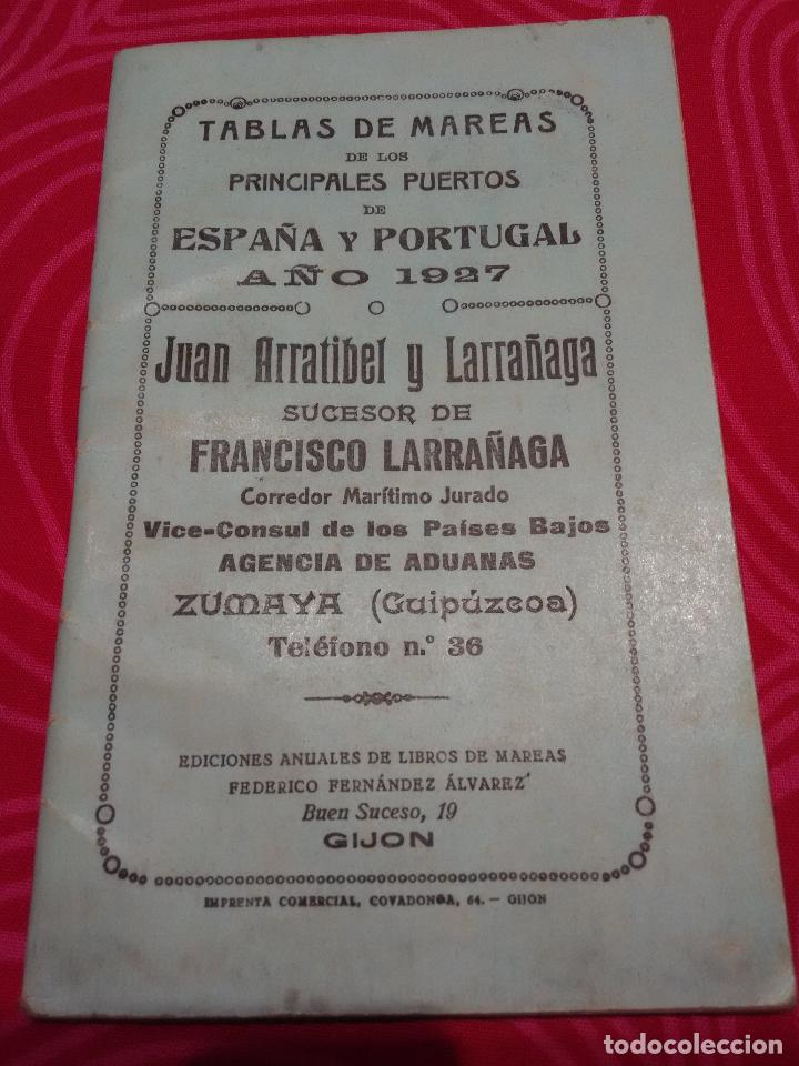 Otros art&iacute;culos de coleccionismo en papel: tabla de mareas 1927 - Foto 1
