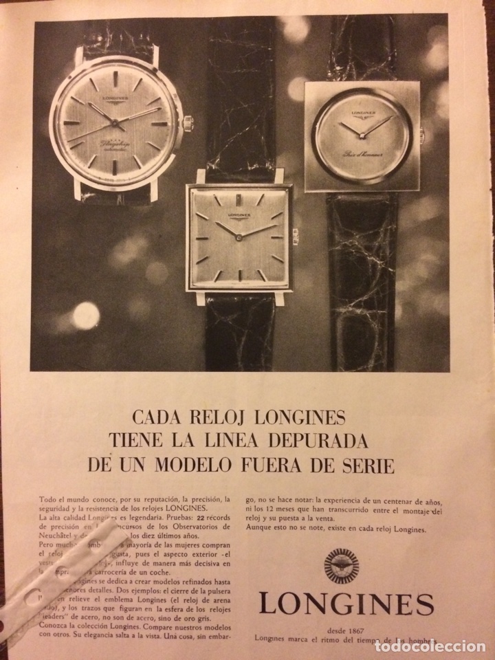 Collectionnisme Papier divers: Publicidad reloj longines de 1966