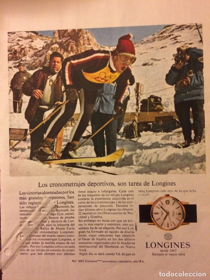 Collectionnisme Papier divers: Publicidad reloj longines de 1966