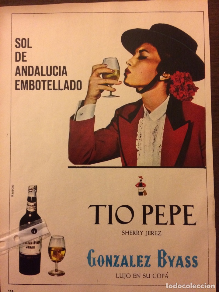 Collectionnisme Papier divers: Publicidad bebida t&iacute;o Pepe sherry jerez de 1966