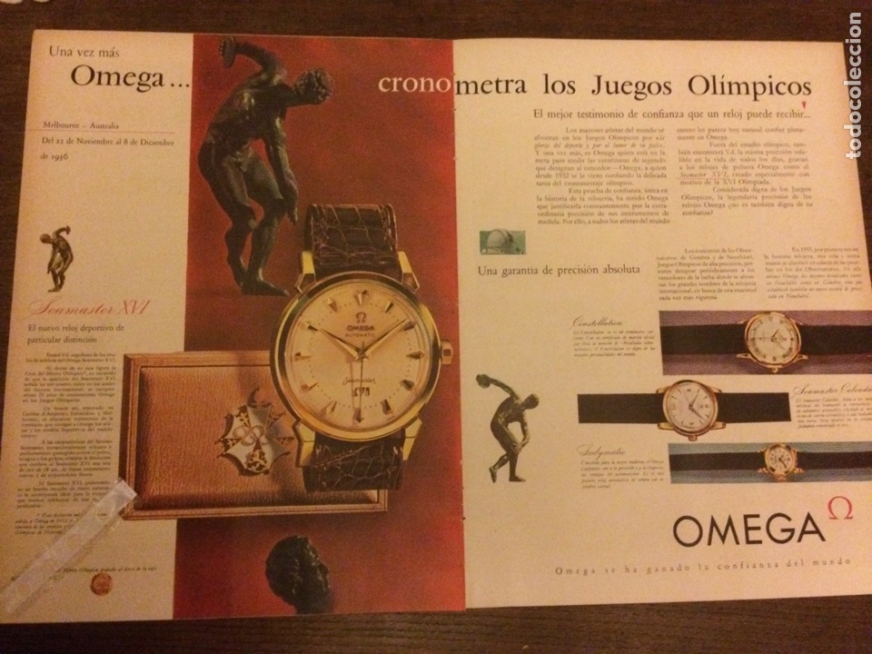 Outros artigos de papel: Publicidad reloj omega de 1956