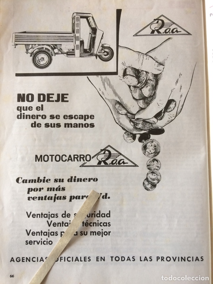 Paper Collecting Others: Publicidad moto motocarro roa de 1962