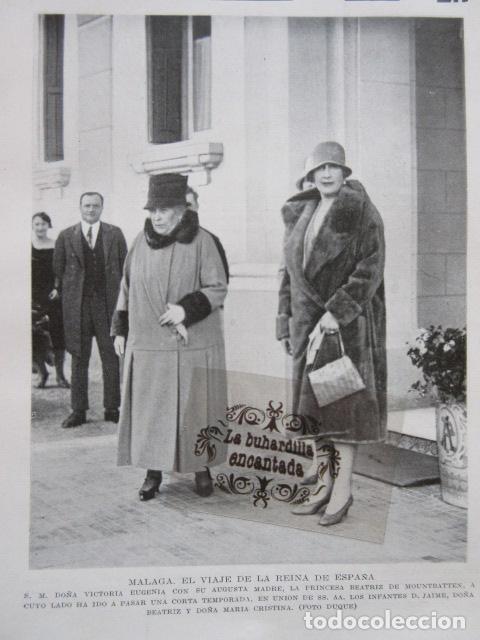 Otros Art&iacute;culos de Coleccionismo en Papel: RECORTE 1928 - MALAGA LA REINA DO&Ntilde;A VICTORIA Y PRINCESA BEATRIZ DE MOUNTBATTEN