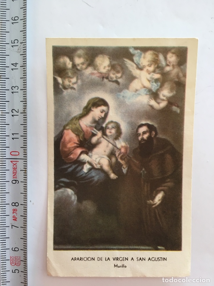 Otros Art&iacute;culos de Coleccionismo en Papel: ESTAMPA RELIGIOSA. APARICI&Oacute;N DE LA VIRGEN A SAN AGUST&Iacute;N. H. 1959