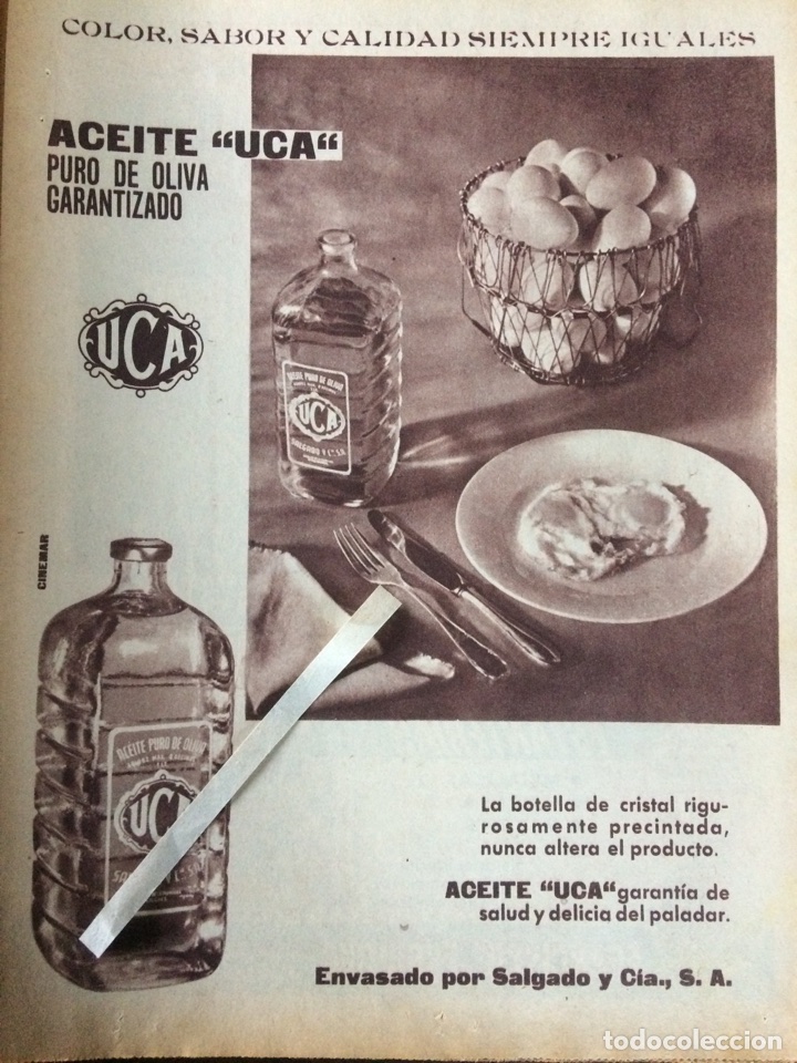 Paper Collecting Others: Publicidad aceite de oliva uca de 1962