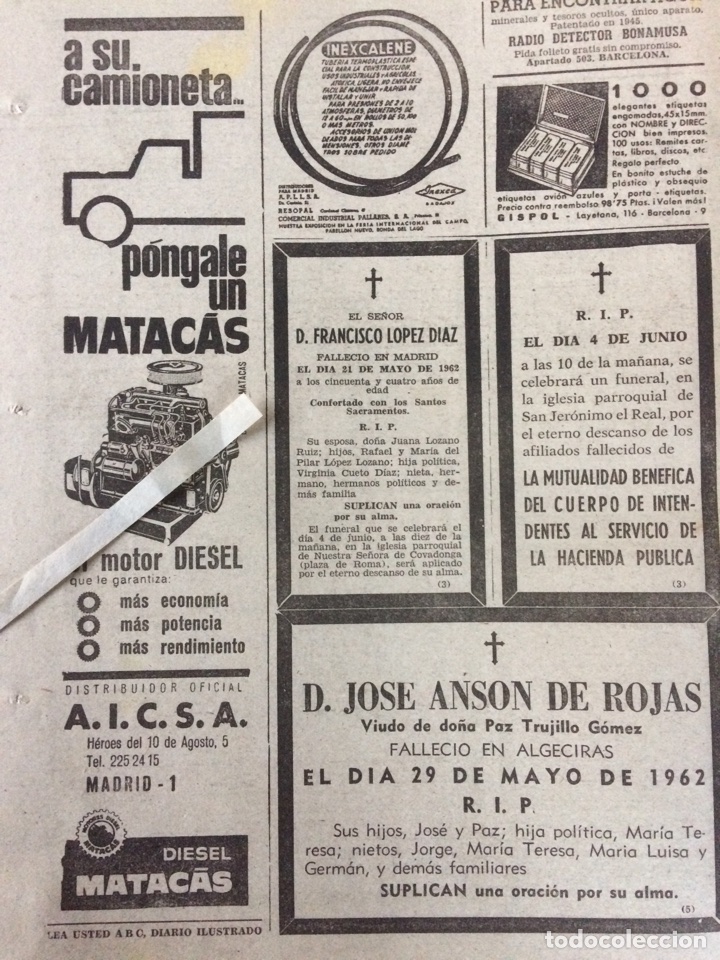 Paper Collecting Others: Publicidad motores matacas para autom&oacute;vil de 1962