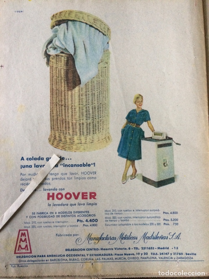 Paper Collecting Others: Publicidad lavadora hoover de 1962