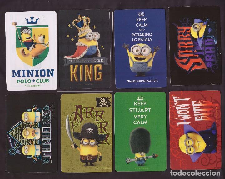 Otros Art&iacute;culos de Coleccionismo en Papel: 8 cartas baraja m&aacute;gica Minions de Carrefour con sus pegatinas