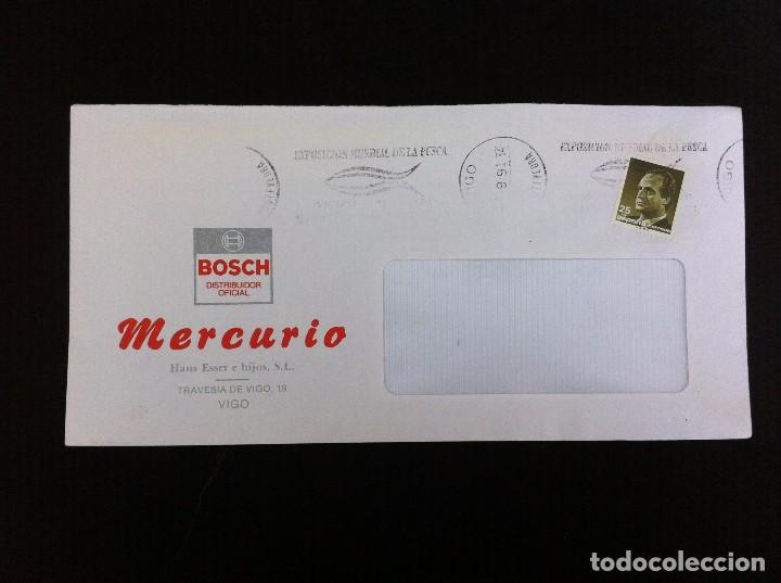 Outros artigos de papel: SOBRE COMERCIAL (MERCURIO, Bosch. VIGO) 1991. ESTAMPACI&Oacute;N: EXPOSICI&Oacute;N MUNDIAL DE LA PESCA