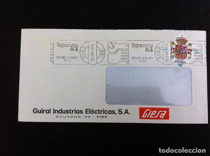 Paper Collecting Others: SOBRE COMERCIAL (GUIRAL INDUSTRIAS EL&Eacute;CTRICAS) VIGO.  1983. ESTAMPACI&Oacute;N: VIGOMOSTRA 83