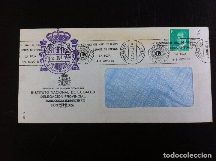 Sammelleidenschaft Andere Papierartikel: SOBRE COMERCIAL (INSTITUTO NACIONAL SALUD, PONTEVEDRA) 1983. ESTAMPACI&Oacute;N: LEONES DE ESPA&Ntilde;A, LA TOJA